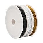 3 Rolss 3 Colors Tiger Tail Craft Wire, Nylon-coated Stainless Steel Craft Wire, for Beading Jewelry Craft Making, Round, Mixed Color, 25 Gauge(0.45mm), about 164.04 Feet(50m)/roll, 1 roll/color(FIND-YW0007-80)
