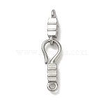 304 Stainless Steel S-Hook Clasps, Cuboid, with Cord Ends, Stainless Steel Color, 21.5x4.5x3mm, Hole: 1mm(STAS-G373-04P-01)