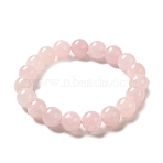 Gemstone Bracelet, Rose Quartz, about 5.2cm inner diameter, Bead: 10mm in diameter, 19pcs/Strand(X-B073-1)