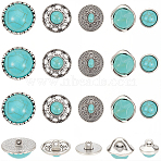 20Pcs 5 Styles 1-Hole Alloy Shank Buttons, with Resin Beads, Mixed Shapes, 12~22x12~22mm, Hole: 2~5.5mm, 4pcs/style(BUTT-CY0001-39)