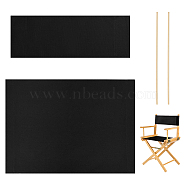 Canvas Cloth Chair Replacement Cover, with Wood Stick, Rectangle, Black, 550~570x165~387x0.8~1mm(AJEW-WH0258-963A-04)