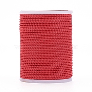 Round Waxed Polyester Cord, Taiwan Waxed Cord, Twisted Cord, Red, 1mm, about 12.02 yards(11m)/roll(X-YC-G006-01-1.0mm-15)
