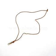 Wax Cord Necklace Makings, with Antique Bronze Color Iron Screw Clasps, for ID Badges Holder, Chocolate, 37.4 inch(96cm)x0.25cm(AJEW-WH0251-20A)