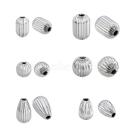 304 Stainless Steel Corrugated Beads, Lantern Shape, Stainless Steel Color, 12pcs/box(STAS-UN0018-54P)