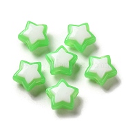 Imitation Jelly Transparent Acrylic Beads, Two Tone, Star, Green, 17x18x3mm, Hole: 3.5mm, 20pcs/set(SACR-R741-03C)