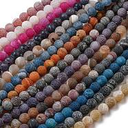 Natural Weathered Agate Beads Strands, Round, Dyed & Heated, Mixed Color, 12mm, Hole: 1.6mm, about 31pcs/strand, 14.76''(37.5cm)(G-P538-A01)