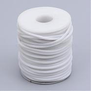 Hollow Pipe PVC Tubular Synthetic Rubber Cord, Wrapped Around White Plastic Spool, White, 2mm, Hole: 1mm, about 54.68 yards(50m)/roll(RCOR-R007-2mm-08)
