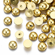 ABS Plastic Cabochons, Half Round, Golden, 8~8.5x4mm, about 2000pcs/bag(OACR-S034-8mm-01)