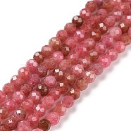 Natural Rhodonite Beads Strands, Faceted, Round, 3mm, Hole: 0.6mm, about 126pcs/strand, 15.16 inch(38.5cm)(G-C009-A18)