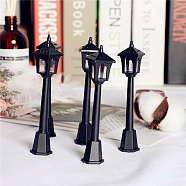 Plastic Street Lamp Ornaments, Micro Landscape Home Dollhouse Accessories, Pretending Prop Decorations, Black, 100x18mm(PW-WG12588-01)