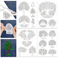 4 Sheets 11.6x8.2 Inch Stick and Stitch Embroidery Patterns, Non-woven Fabrics Water Soluble Embroidery Stabilizers, Tree of Life, 297x210mmm(DIY-WH0455-075)
