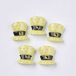 Resin Cabochons, Top Hat, Light Khaki, 16.5x15x8mm(CRES-N018-026)