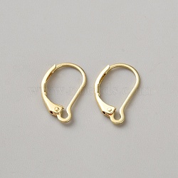 Brass Hoop Earring Findings, Golden, 16.5x11x1.5mm, Pin: 0.7mm(DIY-WH0888-510G)