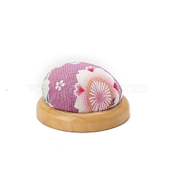 Flower Pattern Handmade Needle Pin Cushions, Pincushions for Needlework, Violet, 71x38mm(PW-WG21012-04)