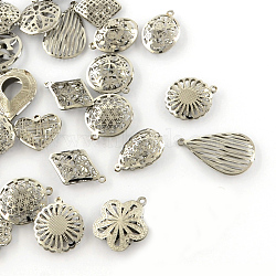 304 Stainless Steel Pendants, Hollow, Mixed Shapes, Stainless Steel Color, 16~43x13~29x2~7mm, Hole: 1~2mm(STAS-S050-20)
