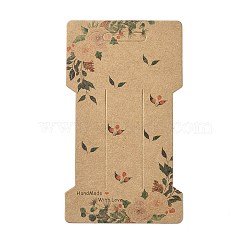 Kraft Paper Hair Clip Display Cards, Hair Bow Holder Cards, Hair Accessories Supplies, Flower, 11.5x6.6x0.03cm, Hole: 24.5x8.5mm(DIY-B061-06A-05)