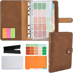 Imitation Leather A6 Portable Pocket BuckleLoose-Leaf Notebook, Camel, 190x125x25mm(AJEW-WH20001-45C)