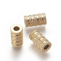 304 Stainless Steel beads, Column, Golden, 11x6mm, Hole: 3mm(STAS-I101-48G)