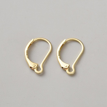 Brass Hoop Earring Findings, Golden, 16.5x11x1.5mm, Pin: 0.7mm