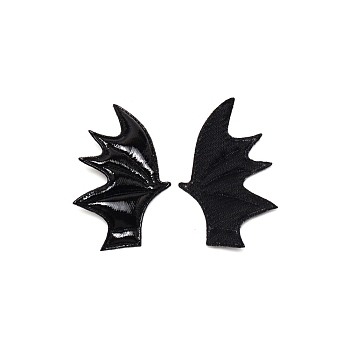 Leather Bat's Left Wing Ornament Accessories, for Hair Ornament & Costume Accessory, Black, 60x35x2mm