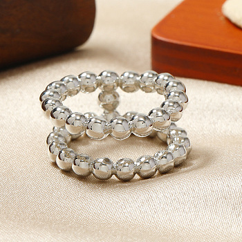 Fashionable and Adjustable Alloy Ring for Women, Simple and Elegant Design, Platinum, Inner Diameter: 18mm