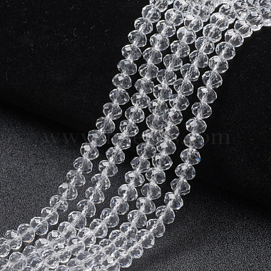 6mm Clear Rondelle Glass Beads