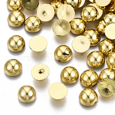 8mm Golden Half Round ABS Plastic Cabochons