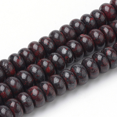 8mm Rondelle Bloodstone Beads