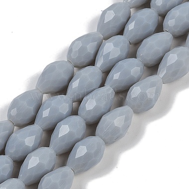 Light Grey Teardrop Glass Beads