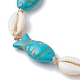 Natural Shell & Synthetic Turquoise Braided Bead Anklets(AJEW-AN00562-03)-3