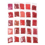 Glass Seed Beads, Round, Red, 2~4mm, Hole: 0.8~1.2mm, 20g/bag, 25 bags/set, 500g/set(GLAA-XCP0001-72K)