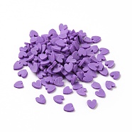 Handmade Polymer Clay Cabochons, Heart, Blue Violet, 5x4.5x0.8mm, about 76923pcs/1000g(CLAY-A002-02C)