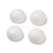 Spray Painted Wood Cabochons, Half Round, White, 30x15~15.5mm(WOOD-XCP0001-69)