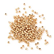 Brass Beads, Round, Real 18K Gold Plated, 2.4x2mm, Hole: 1mm, about 357pcs/10g(X-KK-N254-43A-G)