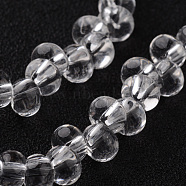 Teardrop, Glass Bead Strands, Clear, 6x4mm, Hole: 1.6mm, about 100pcs/strand, 15.3 inch(X-EGLA-O005-04)
