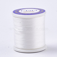 Nylon 66 Coated Beading Threads for Seed Beads, White, 0.1mm, about 54.68 yards(50m)/roll(NWIR-R047-001)
