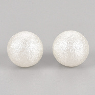 Imitation Pearl Acrylic Beads, Undrilled/No Hole, Matte Style, Round, Creamy White, 5mm(ACRP-R008-5mm-02)