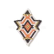 Handmade Loom Pattern MIYUKI Seed Beads, Star Pendants, Red, 41x38x2mm, Hole: 0.8mm(PALLOY-MZ00082)
