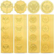 40 Sheets 4 Styles Self Adhesive Gold Foil Embossed Stickers, Medal Decoration Sticker, Insects, 5x5cm, about 10 sheet/style(DIY-CP0010-39)