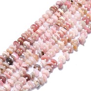 Natural Pink Opal Beads Strands, Flat Round, 8.5~9.5x2~7mm, Hole: 1mm, about 65pcs/strand, 15.55 inch(39.5cm)(G-F715-065)
