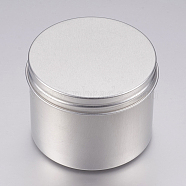 Round Aluminium Tin Cans, Aluminium Jar, Storage Containers for Cosmetic, Candles, Candies, with Screw Top Lid, Platinum, 6.8x5cm, Capacity: 100ml(3.38 fl. oz)(X-CON-L007-02-100ml)