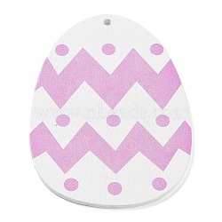 Easter Theme Single Face Printed Wood Pendants, Easter Charms, Egg, 79.5x59x2.5mm, Hole: 3mm(WOOD-M010-03D)