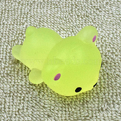 Luminous TPR Stress Toy, Funny Fidget Sensory Toy, for Stress Anxiety Relief, Glow in The Dark Bear, Green Yellow, 40mm(LUMI-PW0001-157-27)