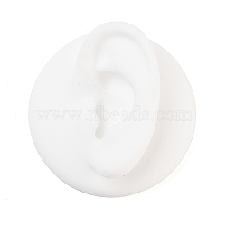 Left Soft Silicone Ear Displays Mould, Earrings Ear Stud Display Teaching Tools for Piercing Suture Acupuncture Practice, White, 6.4x2.5cm(ODIS-NH0001-02A)