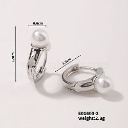 Elegant Pearl Ear Accessories with European and American High-end Style, Platinum, 19x13x6mm(ZZ2491-2)