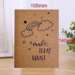 A6 Rectangle Kraft Paper Notebooks, for Office & School Supplies. Word Make Today Count, Cloud, 140x105mm(PW-WG95001-01)