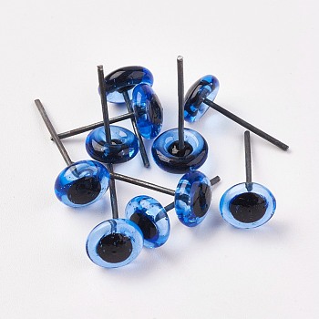 Craft Glass Doll Eyes, with Iron Pin, for Needle Felting Dolls, Amigurumi dolls, Polymer Clay Projects, The Pins Vary in Length, Cornflower Blue, 9mm