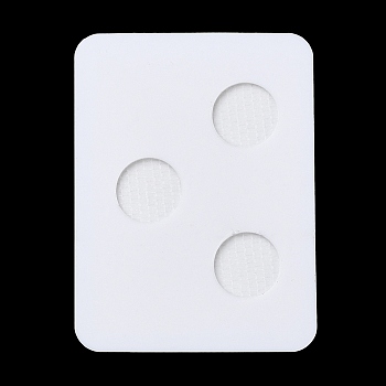3-Hole Acrylic Pearl Display Board Loose Beads Paste Board, with Adhesive Back, White, Rectangle, 5.95x4.45x0.1cm, Inner Size: 1.2cm in diameter