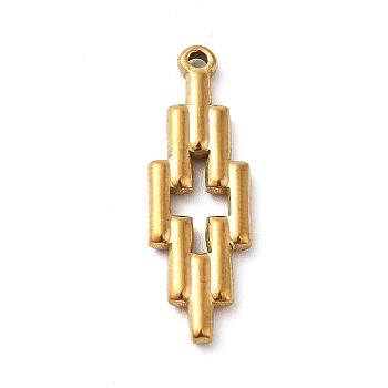 Ion Plating(IP) 304 Stainless Steel Pendant, Cross, Golden, 28x9x2mm, Hole: 1.4mm