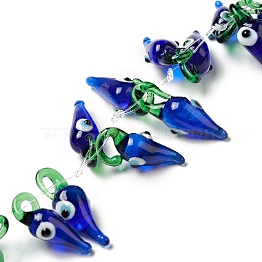 Blue Teardrop Lampwork Beads